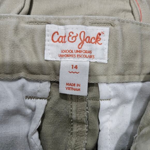 2 Pack Boy's Size 14 Khaki Straight Leg Chino School Uniform Pants - Picture 5 of 9